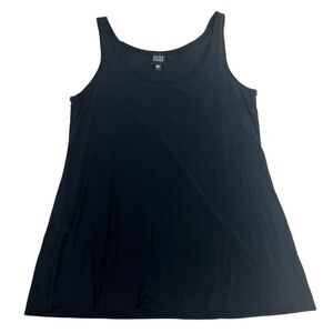 Eileen Fisher Womens Silk Jersey Sleeveless Scoop Neck Tank Top Black Small